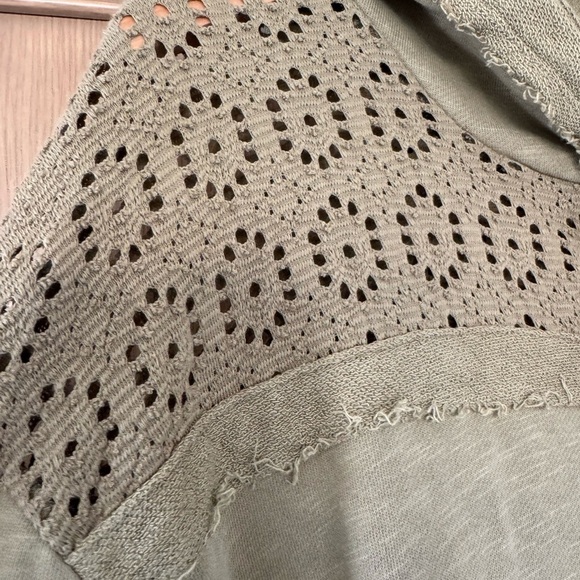 Daily Practice Olive Green Lace Panel Women's Hoodie / xsmall - Picture 3 of 12